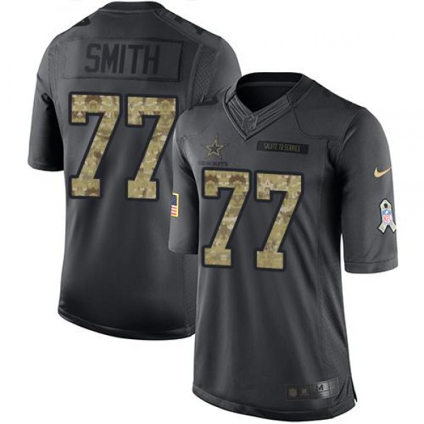 Nike Dallas Cowboys #77 Tyron Smith Black Men'...