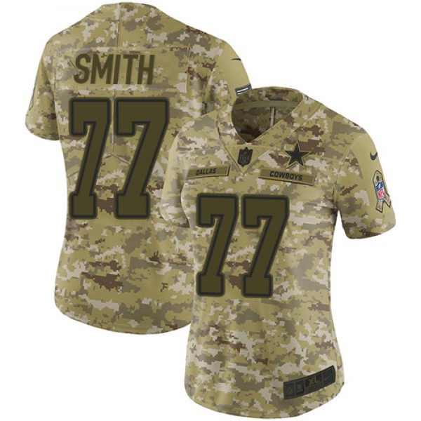 Nike Dallas Cowboys #77 Tyron Smith Camo Women...