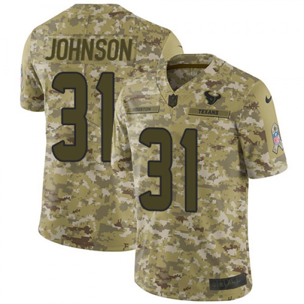 Nike Houston Texans #31 David Johnson Camo Men...