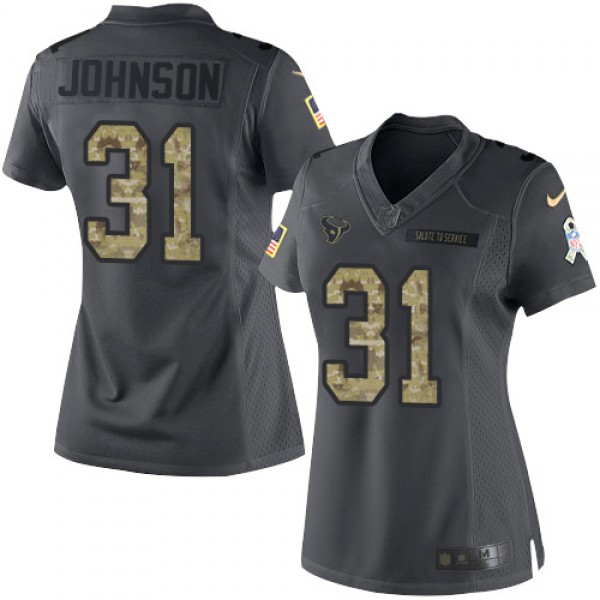 Nike Houston Texans #31 David Johnson Black Women&...