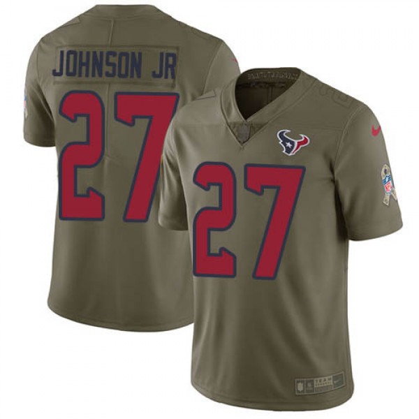 Nike Houston Texans #27 Duke Johnson Jr Olive Men&...