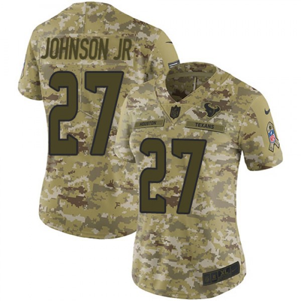 Nike Houston Texans #27 Duke Johnson Jr Camo Women...