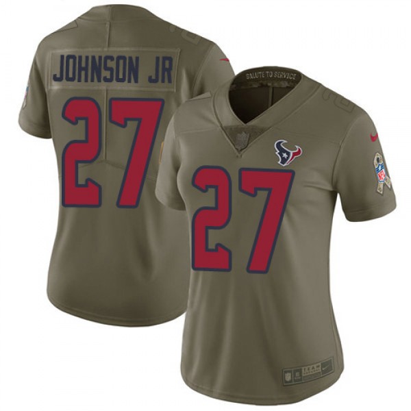 Nike Houston Texans #27 Duke Johnson Jr Olive Wome...