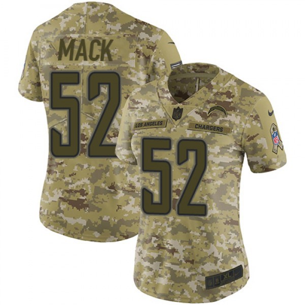 Nike Los Angeles Chargers #52 Khalil Mack Camo Wom...