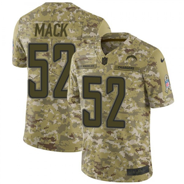 Nike Los Angeles Chargers #52 Khalil Mack Camo Men...