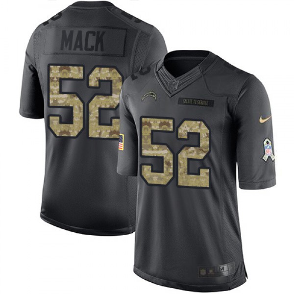 Nike Los Angeles Chargers #52 Khalil Mack Black Yo...