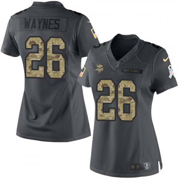 Nike Minnesota Vikings #26 Trae Waynes Black Women...