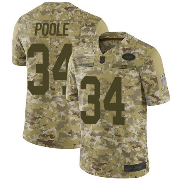 Nike New York Jets #34 Brian Poole Camo Men's...