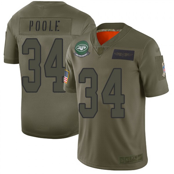 Nike New York Jets #34 Brian Poole Camo Men's...