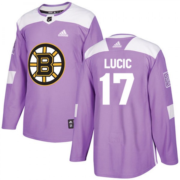 Adidas Boston Bruins #17 Milan Lucic Purple Authen...