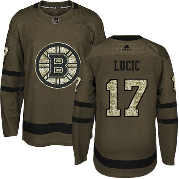 Adidas Boston Bruins #17 Milan Lucic Green Salute ...