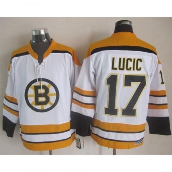 Boston Bruins #17 Milan Lucic White CCM Throwback ...