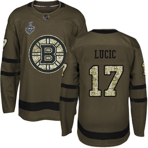 Adidas Boston Bruins #17 Milan Lucic Green Salute ...