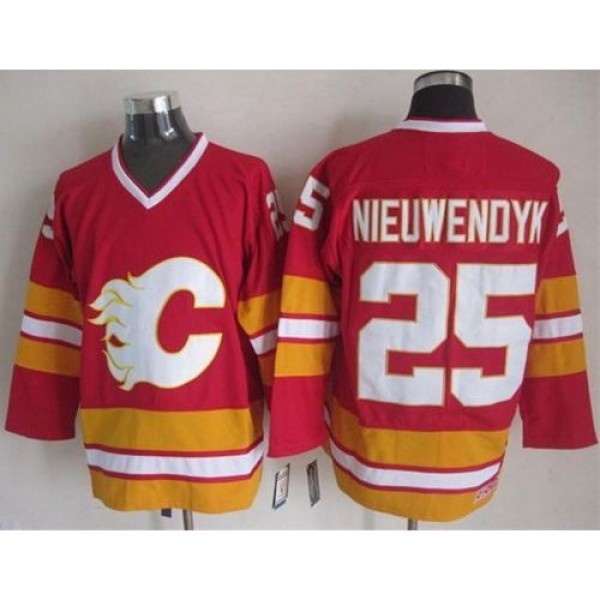 Calgary Flames #25 Joe Nieuwendyk Red CCM Throwbac...