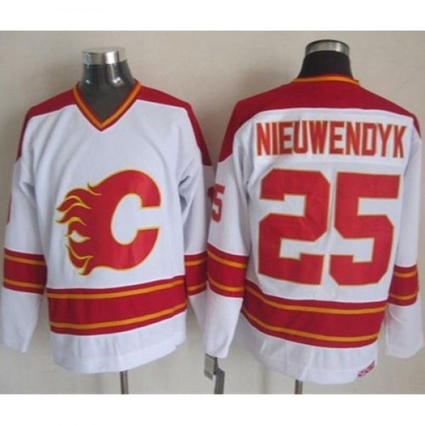 Calgary Flames #25 Joe Nieuwendyk White CCM Throwb...