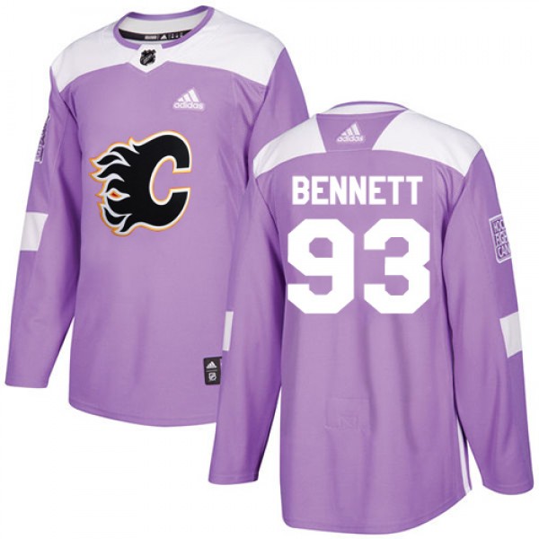 Adidas Calgary Flames #93 Sam Bennett Purple Authe...