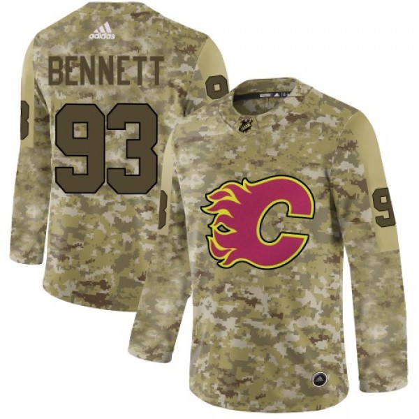 Adidas Calgary Flames #93 Sam Bennett Camo Authent...