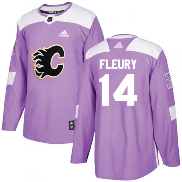 Adidas Calgary Flames #14 Theoren Fleury Purple Au...