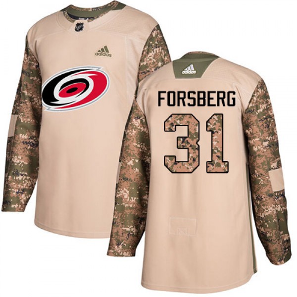 Adidas Carolina Hurricanes #31 Anton Forsberg Camo...