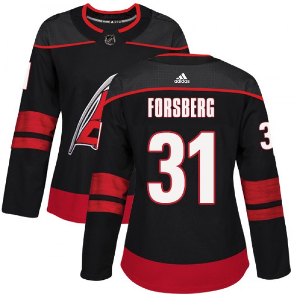 Adidas Carolina Hurricanes #31 Anton Forsberg Blac...