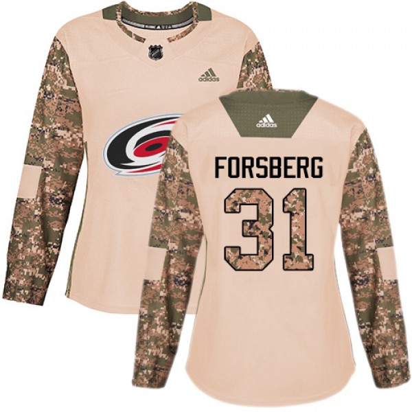 Adidas Carolina Hurricanes #31 Anton Forsberg Camo...