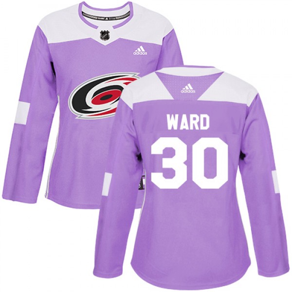 Adidas Carolina Hurricanes #30 Cam Ward Purple Aut...