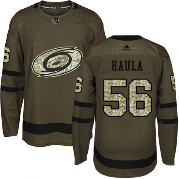 Adidas Carolina Hurricanes #56 Erik Haula Green Sa...