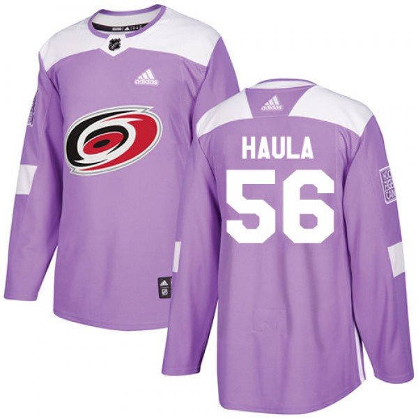 Adidas Carolina Hurricanes #56 Erik Haula Purple A...