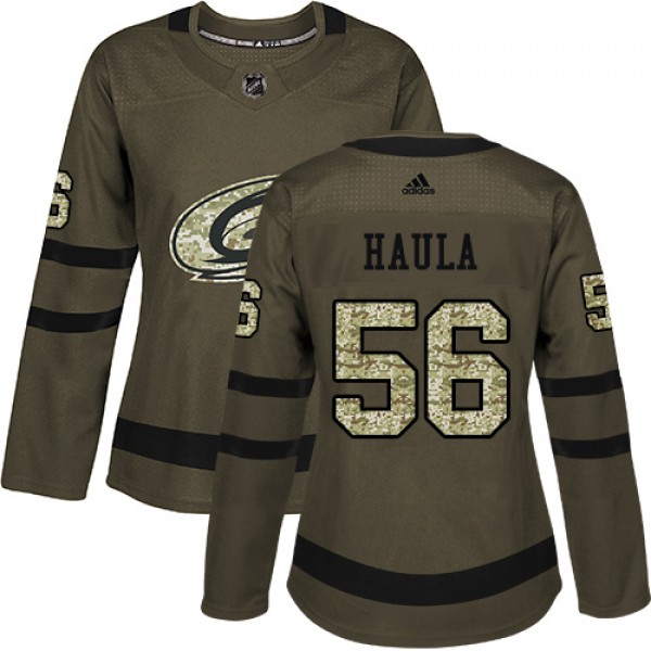 Adidas Carolina Hurricanes #56 Erik Haula Green Sa...