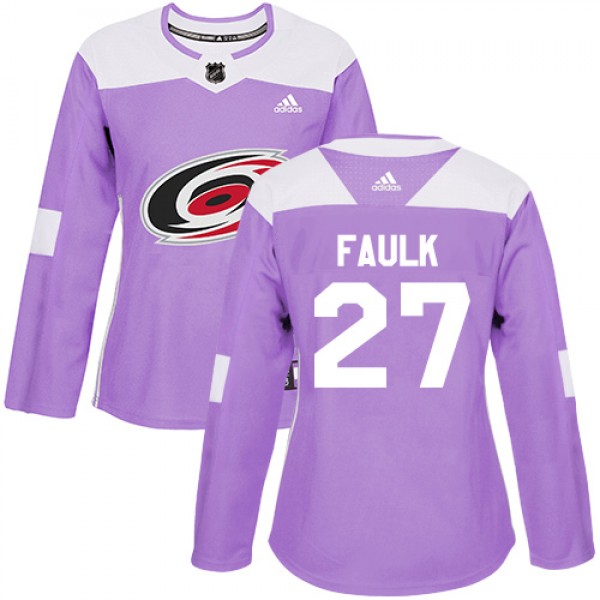 Adidas Carolina Hurricanes #27 Justin Faulk Purple...