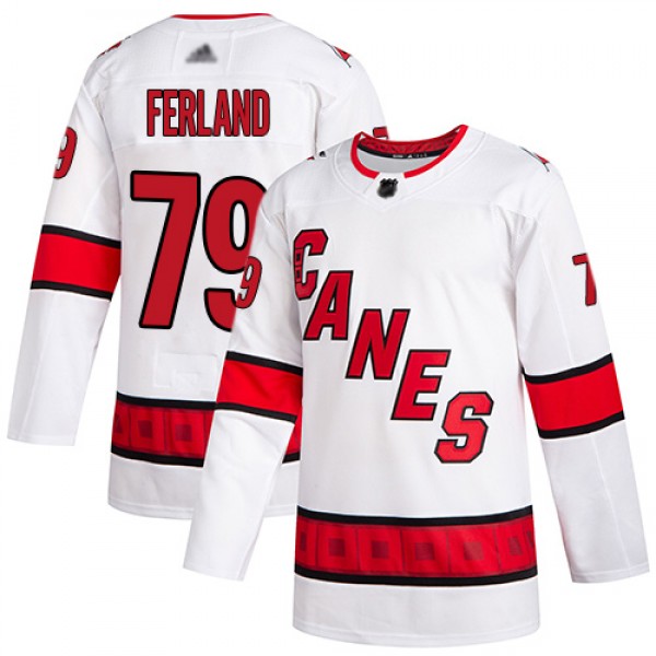 Adidas Carolina Hurricanes #79 Michael Ferland Whi...