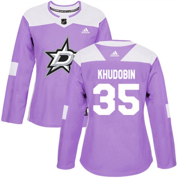 Adidas Dallas Stars #35 Anton Khudobin Purple Auth...