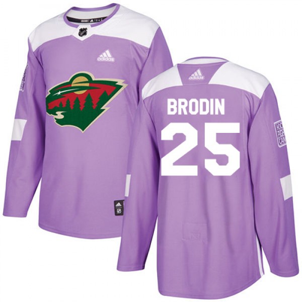 Adidas Minnesota Wild #25 Jonas Brodin Purple Auth...