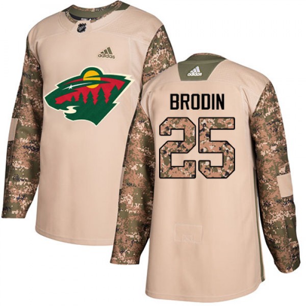 Adidas Minnesota Wild #25 Jonas Brodin Camo Authen...