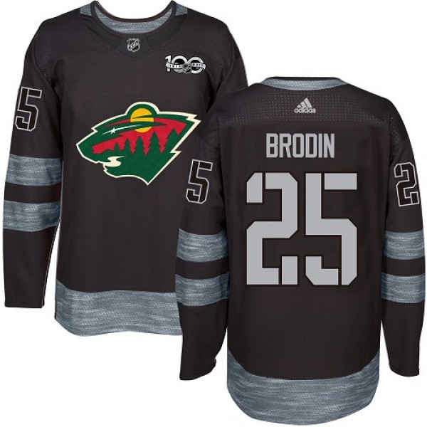 Adidas Minnesota Wild #25 Jonas Brodin Black 1917-...