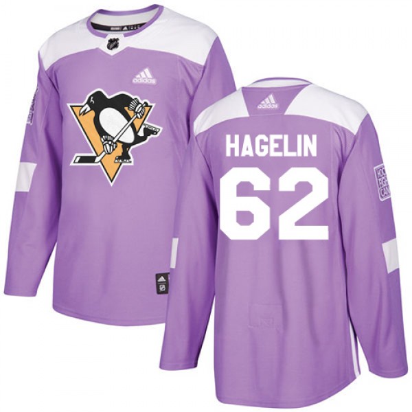 Adidas Pittsburgh Penguins #62 Carl Hagelin Purple...